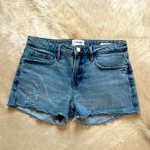 Frame cut off denim shorts